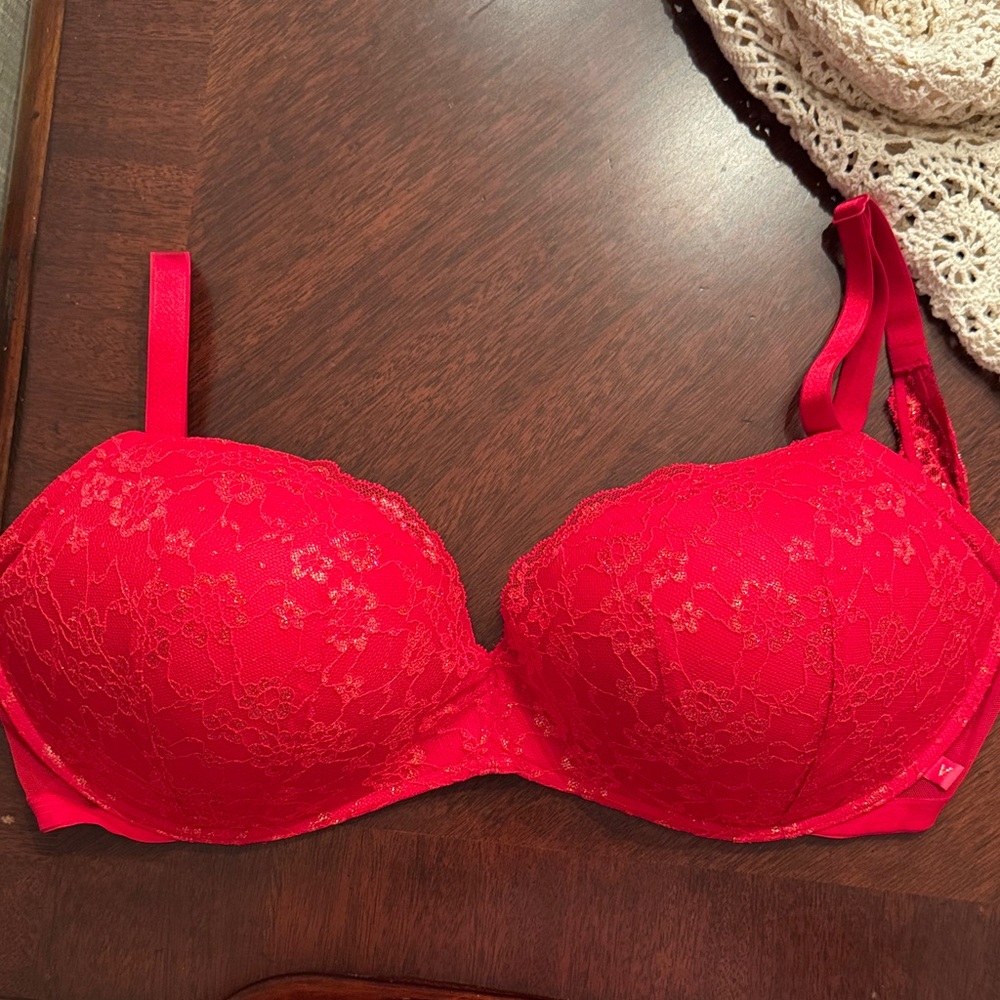 Elegant Red Lace Bra